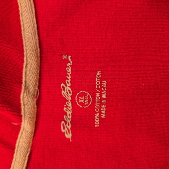 Eddie Bauer Mens Cotton 1/4 Zip Long Sleeve Pullover Knit  Sweater Red Size XL - Picture 5 of 11